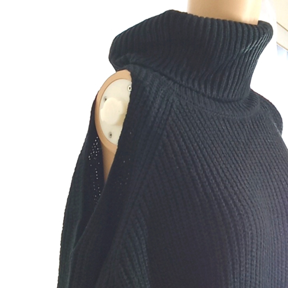 LULU'S Black Knit Dress Stretch Material Women XS Sweater New Winter Extra Small - Picture 4 of 10